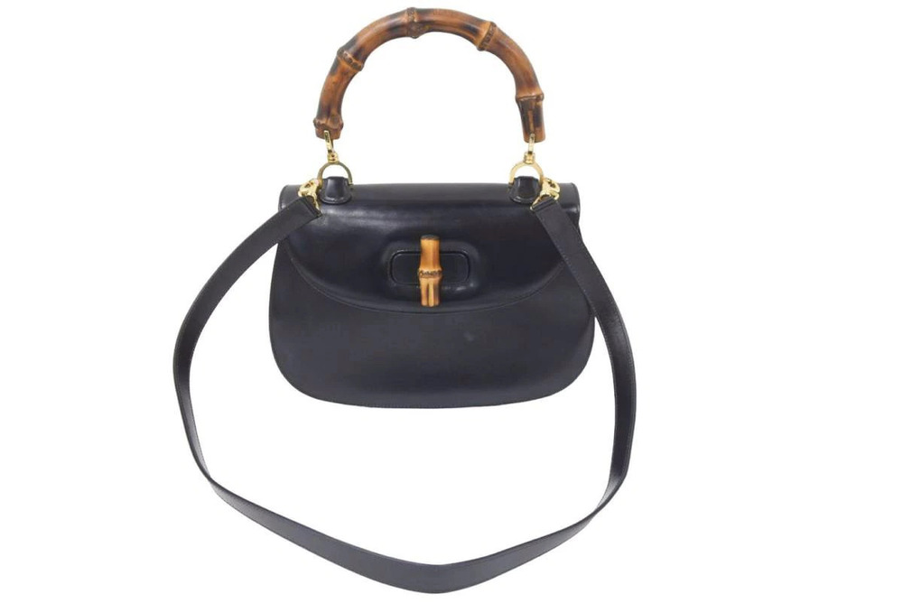 Gucci Bag Bamboo Turnlock Calfskin Black